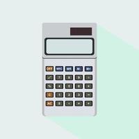 icono de calculadora de color aislado sobre fondo de color. ilustración vectorial calculadora electrónica con sombra en estilo plano. ilustración de vector de dispositivo aislado de matemáticas de teclado digital.