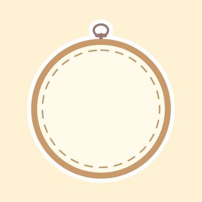 Brown wooden hoop for embroidery. Cross Stitch Hoop Icon, Frame Hoop For Needle Work, Embroidery Hoop Vector Art Illustration