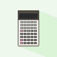 Colored calculator icon isolated on color background. Vector illustration. Electronic calculator with shadow in flat style. Digital keypad math isolated device vector illustration.