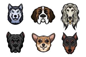 Dog Breed Head Illustration vector