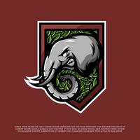 diseño de logotipo de insignia de elefante vector