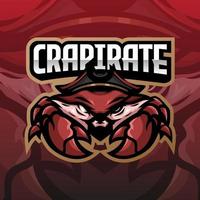 Crab Pirate Mascot Logo vector