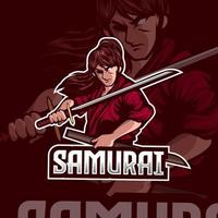 logotipo de samurái para esport vector