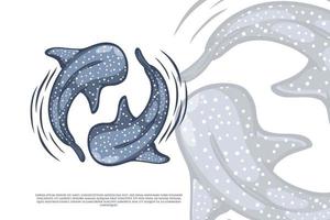 Twin Shark Whale Illustration