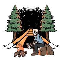 Skull Camping Illustration vector