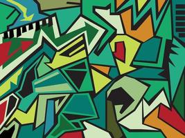patrón de graffiti de color de tono verde vector