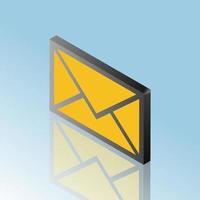 Email icon isometric, Can used for website, business, email, message, and etc vector