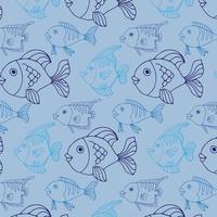 Cute fish. Kids lbackground. Seamless pattern. Can be used in textile industry, paper, background, scrapbooking. vector