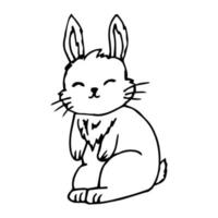 Cartoon Rabbit Doodle Outline Animal vector