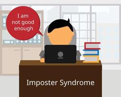 Impostor Syndrome and have self-doubt that you are not good enough vector