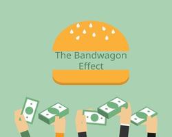 The bandwagon effect in sales which people do something primarily because other people are doing it vector