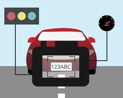 tecnología de reconocimiento óptico de caracteres para comprobar la velocidad del coche y reconocer el número de placa con el vector de cámara de velocidad