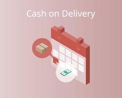 cash on delivery to pay at the delivery guy on the same day vector