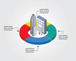 plan de negocios o plantilla de análisis de negocios para infografía para presentación de 4 elementos vector