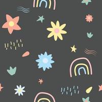 cute doodle flower seamless for fabric pattern or digital paper vector