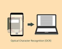 Optical Character Recognition application from books vector