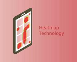 heatmap webpage shows user behavior from smartphone to analyze customer behavior vector