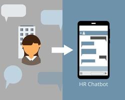 chatbot de recursos humanos personalizado para responder automáticamente a las consultas de sus empleados vector