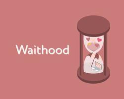 Waithood is a period of stagnation in the lives of youth and dependency with endless wait for employment or marriage vector