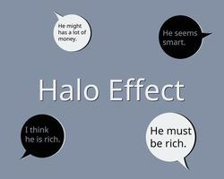 Halo Effect that Influences How We Perceive and judge others vector