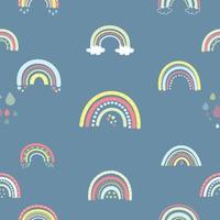 cute boho rainbow seamless for fabric pattern or digital paper vector