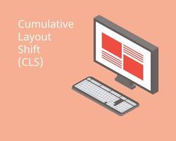 principales web vitals para el cambio de diseño acumulativo vector