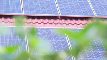 Solar panels on the factory roof. Concept of alternative energy video