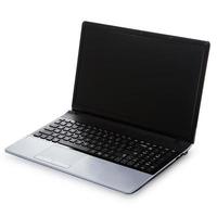 Modern laptop on white background photo