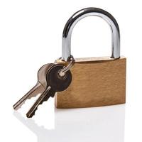 Padlock on white background photo