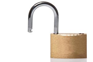 Padlock on white background photo