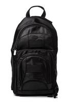 Black backpack on white background photo