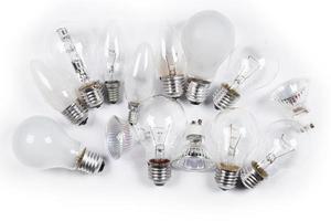 Closeup of different lightbulbs photo