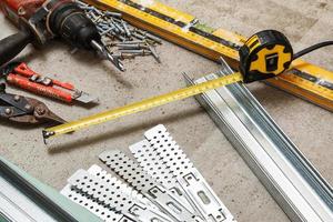 Instruments for build a plasterboard walls