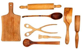 Wooden kitchen utensils photo