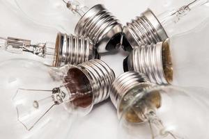 Closeup of different lightbulbs photo