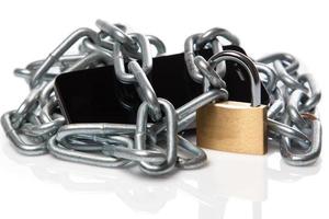 Smartphone, chain and padlock photo
