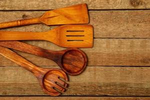 Wooden kitchen utensils photo