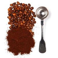 Ground coffee and beans photo