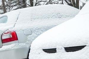 Car covered with snow photo