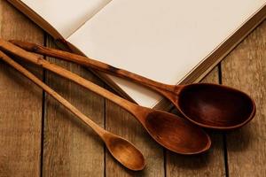 Wooden kitchen utensils photo