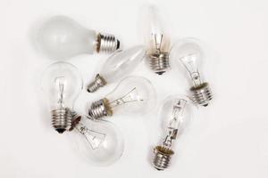 Closeup of different lightbulbs photo