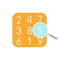 Number theory glyph color icon. Arithmetic. Learning number and counting. Silhouette symbol on white background with no outline. Negative space. Vector illustration