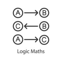 Logic maths linear icon. Thin line illustration. Logical rules. Thinking process. Contour symbol. Vector isolated outline drawing