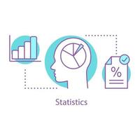 Statistics concept icon. Market analysis idea thin line illustration. Chart, diagram. Infographic. Vector isolated outline drawing