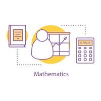 Mathematics concept icon. Math. Market analysis idea thin line illustration. Bookkeeping. Vector isolated outline drawing