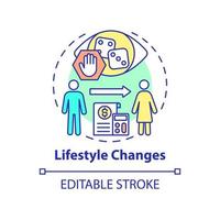 Lifestyle changes concept icon. Therapy program. Gambling addiction treatment abstract idea thin line illustration. Isolated outline drawing. Editable stroke. Arial, Myriad Pro-Bold fonts used vector