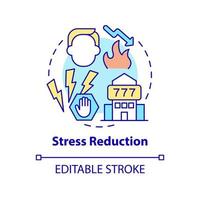 Stress reduction concept icon. Mental health. Gambling positive effect abstract idea thin line illustration. Isolated outline drawing. Editable stroke. Arial, Myriad Pro-Bold fonts used vector