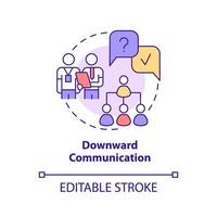 Downward communication concept icon. Organizational hierarchy abstract idea thin line illustration. Levels of authority. Isolated outline drawing. Editable stroke. Arial, Myriad Pro-Bold fonts used vector
