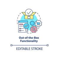 Out of the box functionality concept icon. Innovative tecnology. Web 3 0 abstract idea thin line illustration. Isolated outline drawing. Editable stroke. Arial, Myriad Pro-Bold fonts used vector