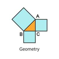 icono de color de geometría. figuras geometricas. matemáticas. cuadrícula. ilustración vectorial aislada vector